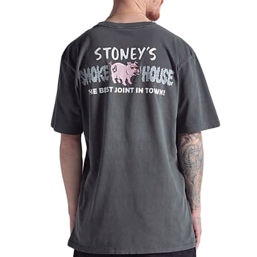 Camiseta Masculina Volcom Especial Stoney's Smoke House Estonada PRETO-VLTS030248- -1-